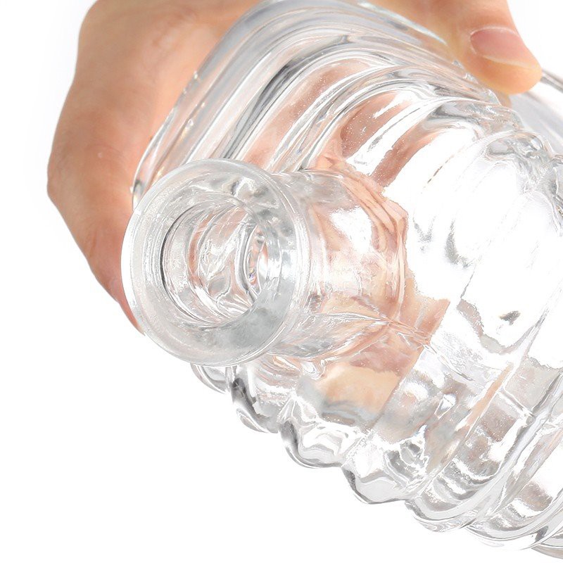 Empty Clear Glass Wine Bottles