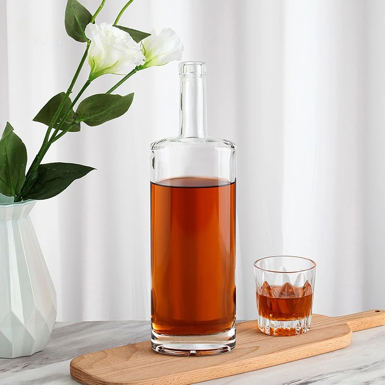 500ml Flat Mouth Wine Glass Bottle